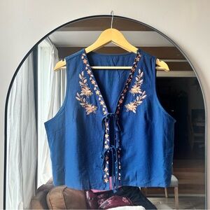 Boho floral cotton  vest | size xxl